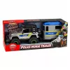 LEAN TOYS Policijas bezceļu transportlīdzeklis ar zirgu piekabi, gaismām un skaņām