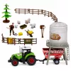 LEAN TOYS Saimniecības komplekts ar traktoru, kūti, silosu, figūrām, dzīvniekiem, instrumentiem - 49 gab.