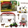 LEAN TOYS Saimniecības komplekts ar traktoru, kūti, silosu, figūrām, dzīvniekiem, instrumentiem - 49 gab.