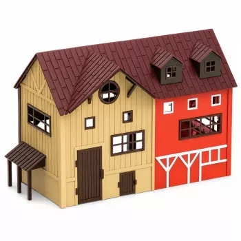 LEAN TOYS Saimniecības komplekts ar traktoru un šķūni, dzīvnieku figūriņām un aksesuāriem, 37 gab.