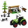 LEAN TOYS Saimniecības komplekts ar traktoru un šķūni, dzīvnieku figūriņām un aksesuāriem, 37 gab.