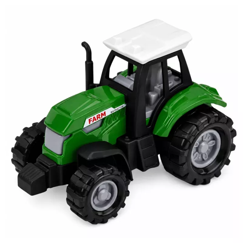 LEAN TOYS Lauksaimniecības transportlīdzekļu komplekts Traktors Lopbarības kombains Piekabes 1:68 4 gab.
