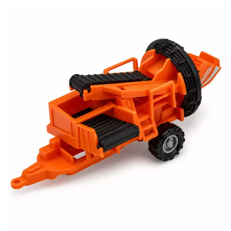 LEAN TOYS Lauksaimniecības transportlīdzekļu komplekts Traktors Lopbarības kombains Piekabe Presīte 1:68 4 gab.