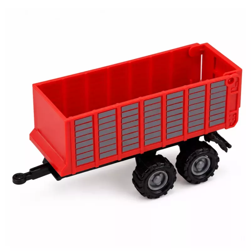 LEAN TOYS Lauksaimniecības transportlīdzekļu komplekts Traktors Lopbarības kombains Piekabe Presīte 1:68 4 gab.