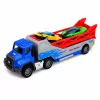 LEAN TOYS Kravas automašīna ar rampu, transportētājs, palaidējauto, atsperu piedziņa 1:55