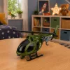 LEAN TOYS Militārais helikopters ar āķi, gaismām un skaņām, zaļš