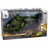 LEAN TOYS Militārais helikopters ar āķi, gaismām un skaņām, zaļš