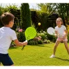 LEAN TOYS Pludmales un dārza tenisa sporta komplekts ar raketēm un putuplasta bumbiņām