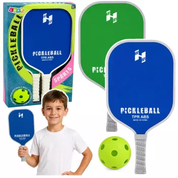 LEAN TOYS Zaļš un zils tenisa badmintona piklebola rakešu komplekts
