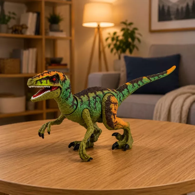 LEAN TOYS Velociraptor Dinozaurs Figūra ar Kustīgām Ekstremitātēm un Skaņām