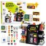 LEAN TOYS Supermarket kases aparāts ar skeneri, dzērienu automāts, gaismas un skaņas, 65 gab.