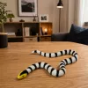 LEAN TOYS Gumijas čūskas figūriņa, izstiepjama, reālistiska, melnbalta, 33 cm