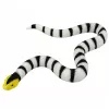 LEAN TOYS Gumijas čūskas figūriņa, izstiepjama, reālistiska, melnbalta, 33 cm