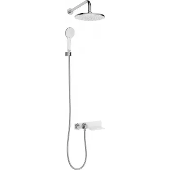 DEANTE Slēptā dušas komplekts ar termostata maisītāju, matēti melns, 250mm augšējā duša