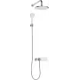 DEANTE Slēptā dušas komplekts ar termostata maisītāju, matēti melns, 250mm augšējā duša