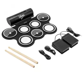 V-TONE RD7 elektronisko bungu komplekts ar USB-C un AUX, 7 spilventiņiem, 2 pedāļiem, 12 balsīm