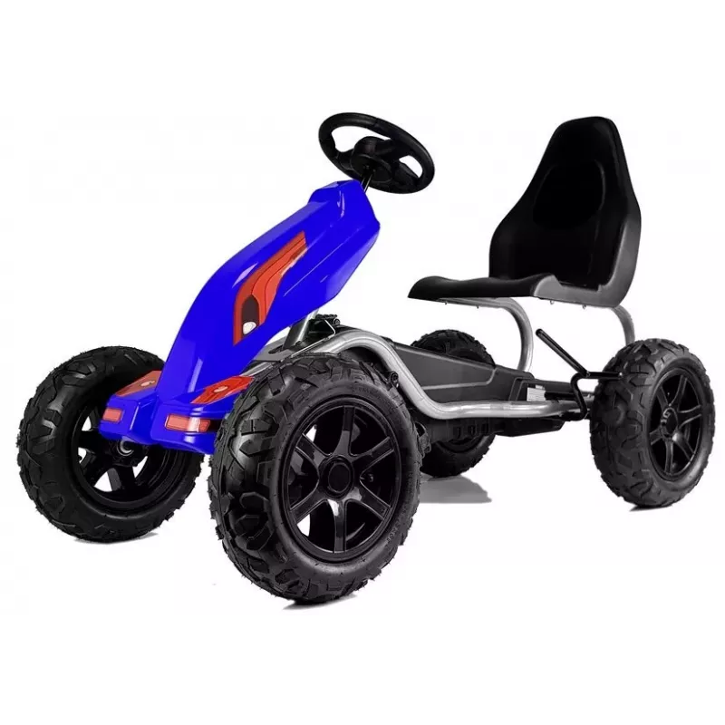 LEAN CARS Pedāļu Go Kart B012 Ar Piepūšamiem Riteņiem Zils
