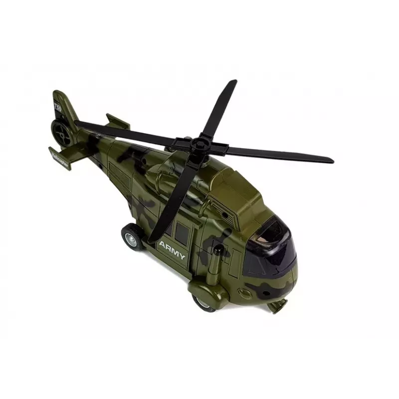 LEAN TOYS Militārais glābšanas helikopters 1:16 ar āķi, skaņu un gaismu