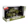LEAN TOYS Militārais glābšanas helikopters 1:16 ar āķi, skaņu un gaismu