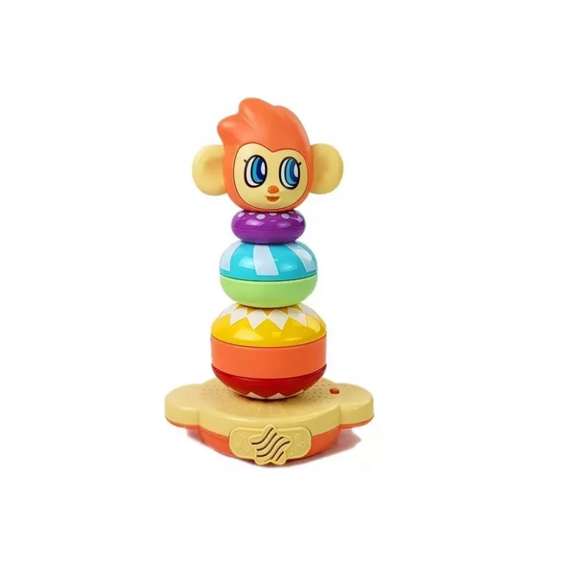 LEAN TOYS Izglītojošā pērtiķu piramīda ar skaņām, mācāmies skaitļus