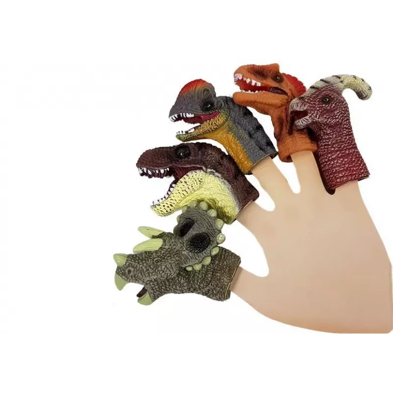 LEAN TOYS Pirkstiņu lelles Dinozauri 5 gabali