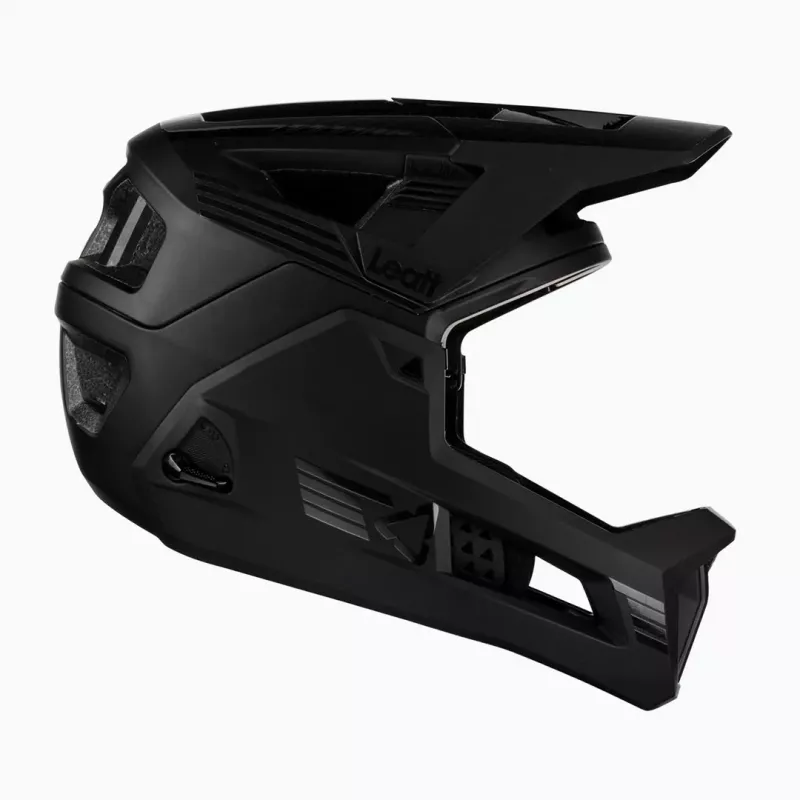 LEATT MTB Enduro 4.0 V23 Bicycle Helmet with Removable Chin Bar, Size L, Black