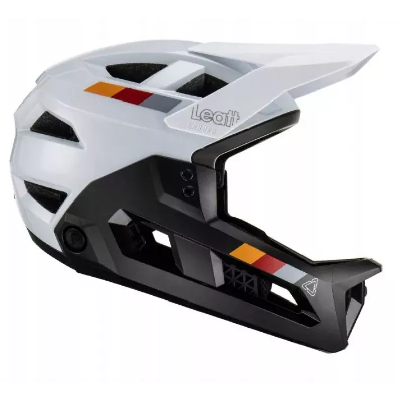 LEATT MTB Enduro 2.0 V23 Bike Helmet with Removable Chin Guard, Size L (59-63 cm), White