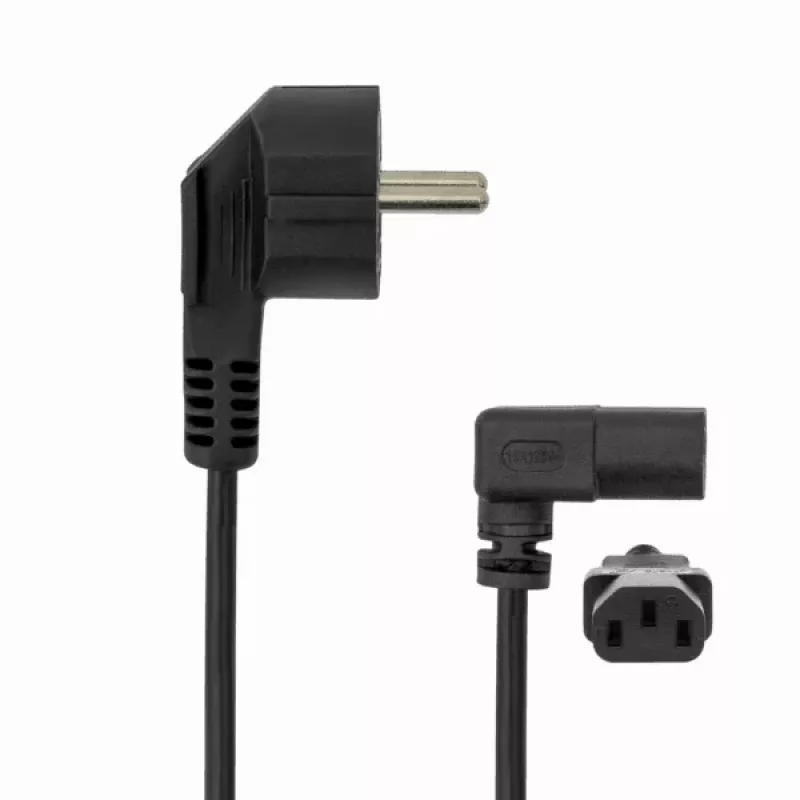 SBOX PC barošanas kabelis Schuko uz IEC C13 2m Melns