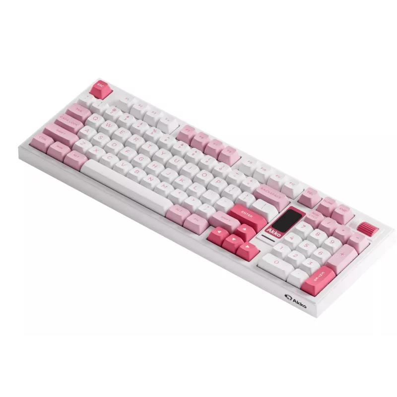 AKKO 5098B Prunus Lannesiana mehāniskā tastatūra, 98 taustiņi, trīs režīmi, karsti nomaināma, RGB, PBT ASA taustiņu vāciņi