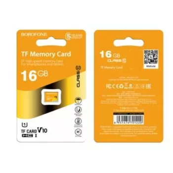 Borofone MicroSD atmiņas karte 16GB SDHC Class 10 85MB/s
