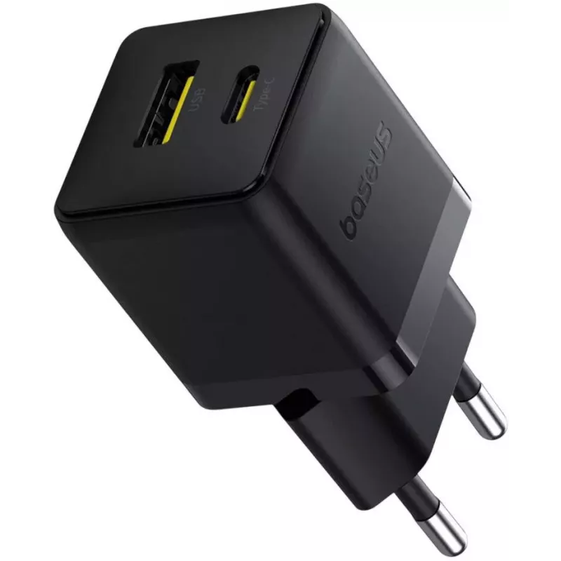 Baseus Palm 30W USB-C USB-A lādētājs melns