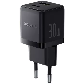 Baseus Palm 30W USB-C USB-A lādētājs melns