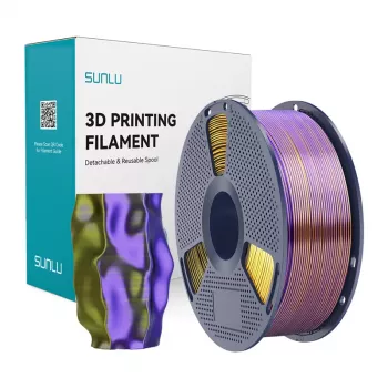 SUNLU PLA+ Silk Tri-Color Filament 1.75mm 1kg Black Gold Purple