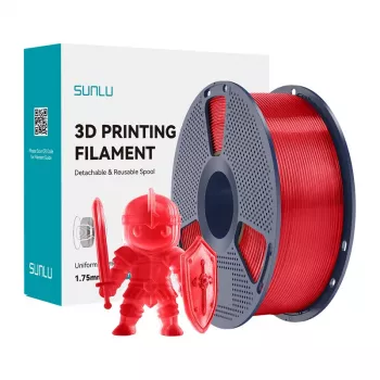 SUNLU PLA+ Filaments (Caurspīdīgi sarkans) 1.75mm 1kg