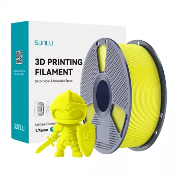 SUNLU PLA+ Filaments 1.75mm Dzeltens 1kg