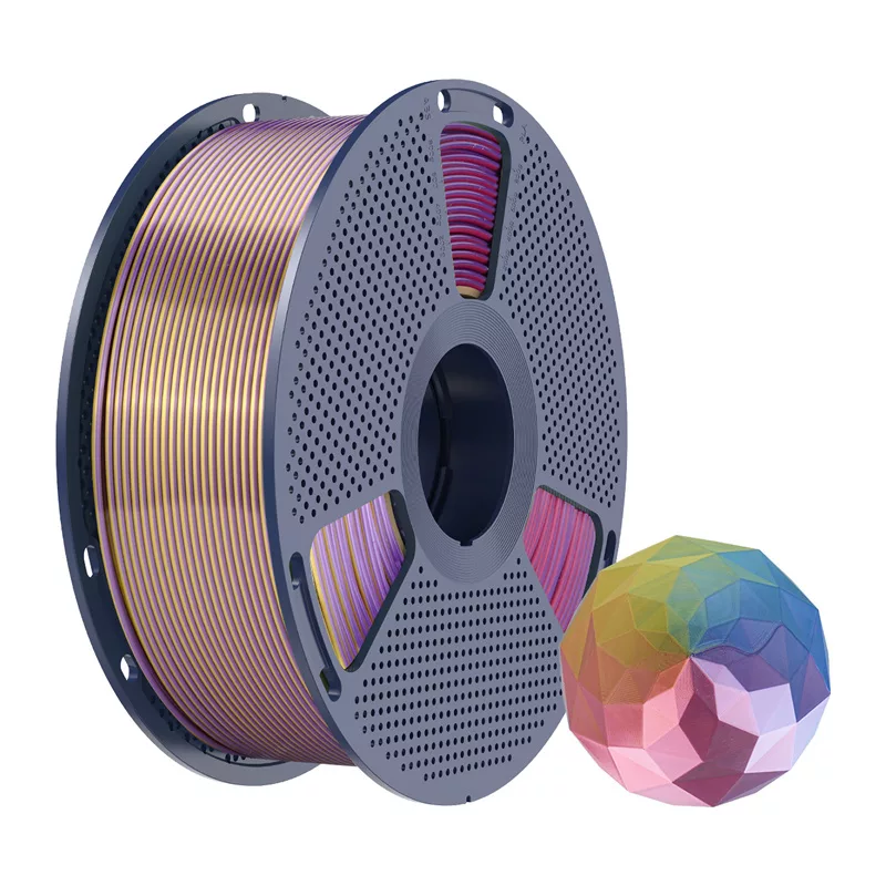 SUNLU PLA+ Silk Forth-Color Filaments 1.75mm Zils-Violets-Sarkans-Zelts 1kg