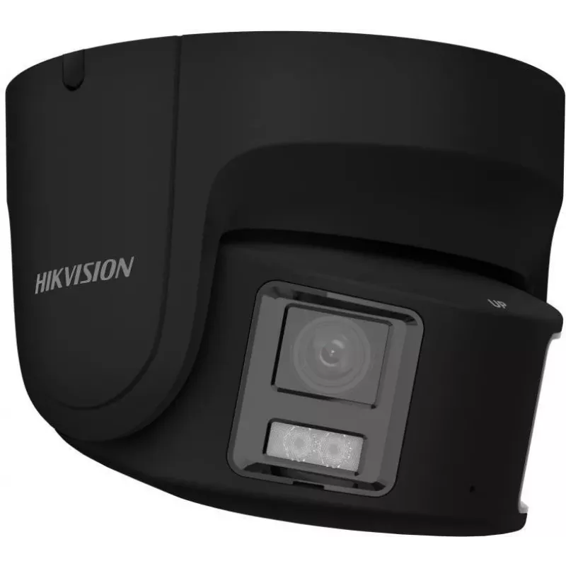 Hikvision DS-2CD2387G2P-LSU/SL(4mm)(C)/BLACK 8MP AcuSense Turret IP Camera with White Light, Strobe Light, Audible Warning, Built-in Mic/Speaker, PoE