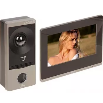 Uniview KIT/201S/372S 2-vadu video domofonu komplekts ar 7 collu skārienekrāna iekštelpu monitoru un 2MP āra staciju