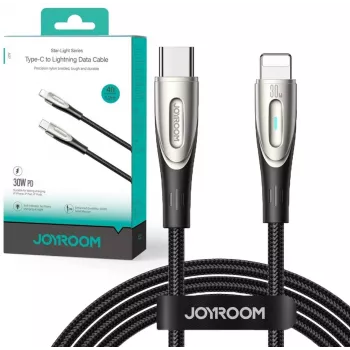 Joyroom Star-Light Series SA27-CL3 USB-C uz Lightning kabelis 30W 1.2m Melns