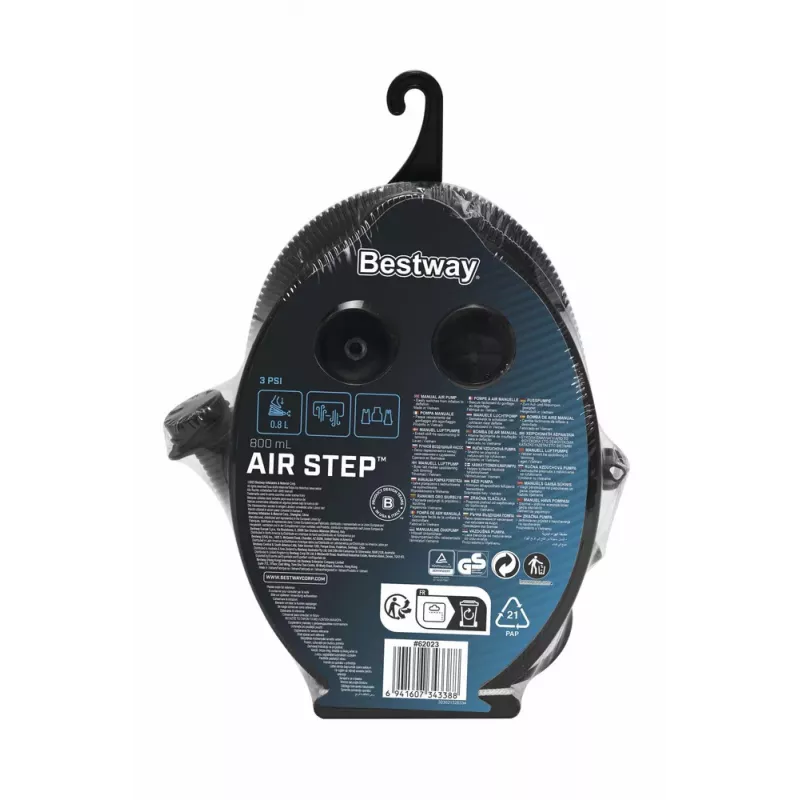 Bestway Kāju Sūknis 23cm x 15cm 62023 - Manuāls Inflators/Deflators ar 3 Sprauslām