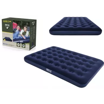 Bestway Air Mattress 191 x 137 x 22 cm Double Flocked Top Coil Beam Blue/Grey 67002