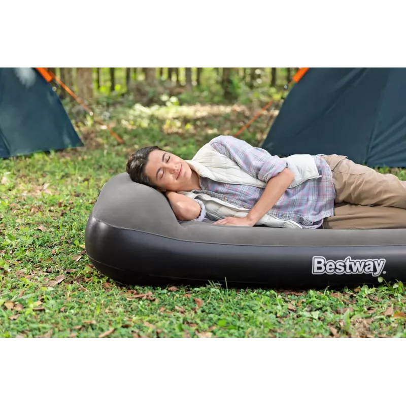 Bestway Tritech Piepūšamais Matracis 99 x 188 x 30 cm Vienvietīgs Pelēks ar Iebūvētu Elektrisko Sūkni