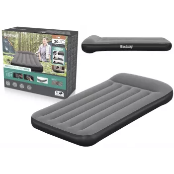 Bestway Tritech Piepūšamais Matracis 99 x 188 x 30 cm Vienvietīgs Pelēks ar Iebūvētu Elektrisko Sūkni
