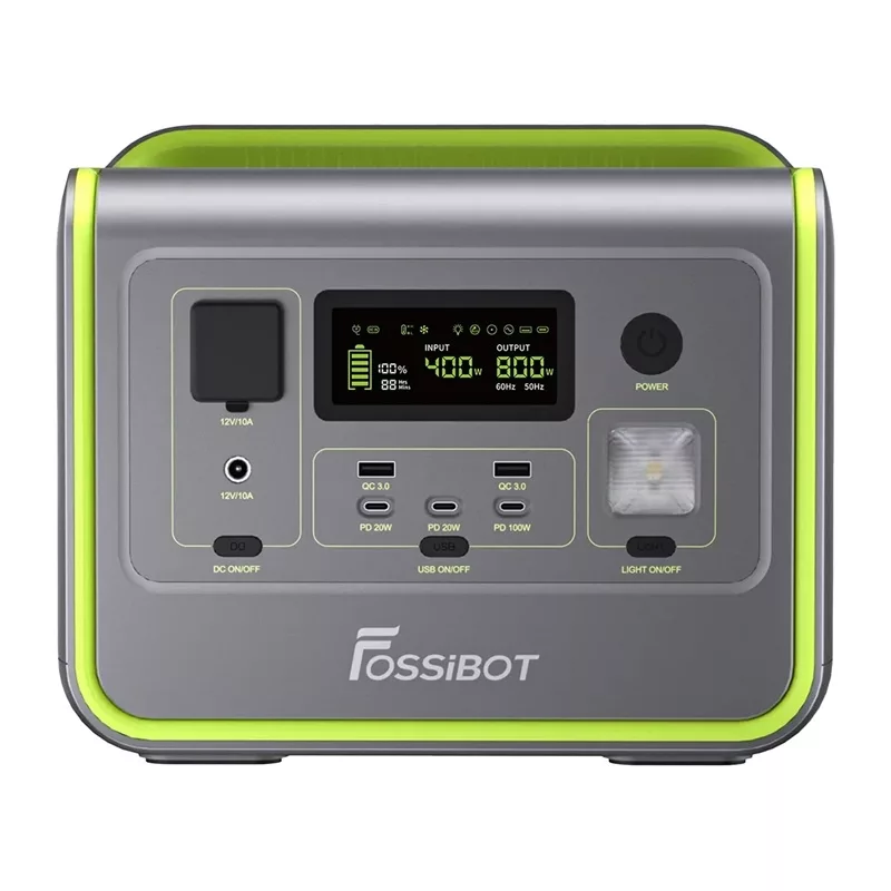FOSSIBOT F800 800W pārnēsājama enerģijas stacija (zaļa)