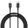 Baseus Cafule Series USB-C to Lightning kabelis 2m Melns CATLYS-C01