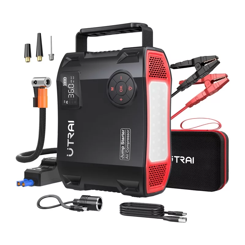 UTRAI JS5 Automašīnas starteris ar kompresoru 2000A maksimums 16000mAh 150 PSI