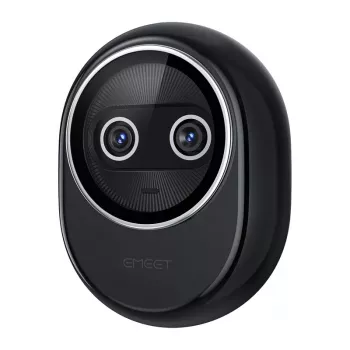 EMEET Piko+ Webcam 4K UHD ar autofokusu, diviem mikrofoniem, privātuma aizvaru, USB-C, melns