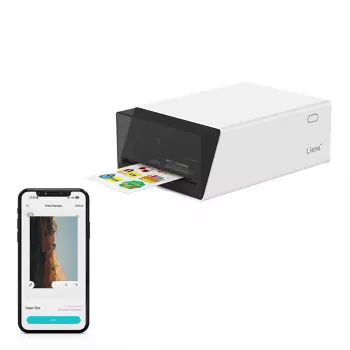 Liene Pix Cut 2-in-1 portatīvais foto printeris - ZINK tehnoloģija, Bluetooth 5.0, iebūvēts griezējs, uzlīmju izdrukas