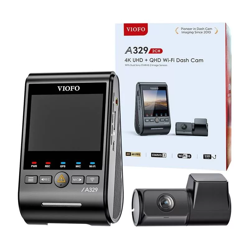 VIOFO A329S-2CH Dual-Channel 4K+2K Dash Camera with GPS and Wi-Fi