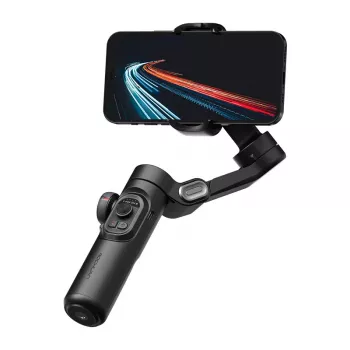 AOCHUAN XE Standard Gimbal (Melns) - 3 asu viedtālruņa stabilizators ar Bluetooth 5.0, 2600mAh akumulatoru, salokāms dizains